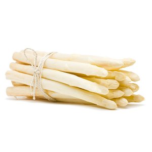 En elegant Sparris vit, Närodlad sparris med naturligt utseende och känsla. Detaljerad utformning med realistiskt bladverk. 