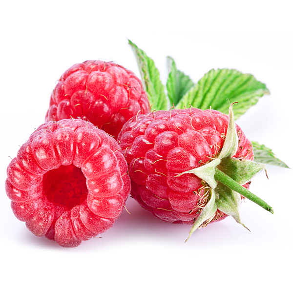 En elegant Hallon (Volympris), Små goda röda bär med naturligt utseende och känsla. Detaljerad utformning med realistiskt bladverk. 